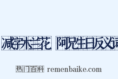减字木兰花·阿兄生日反义词是什么意思的图片